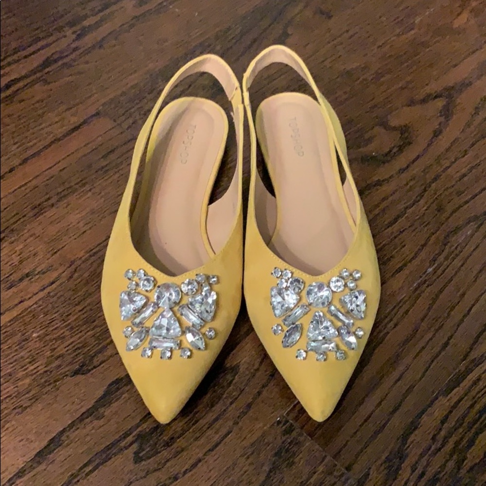 Topshop bejewels slingback flats